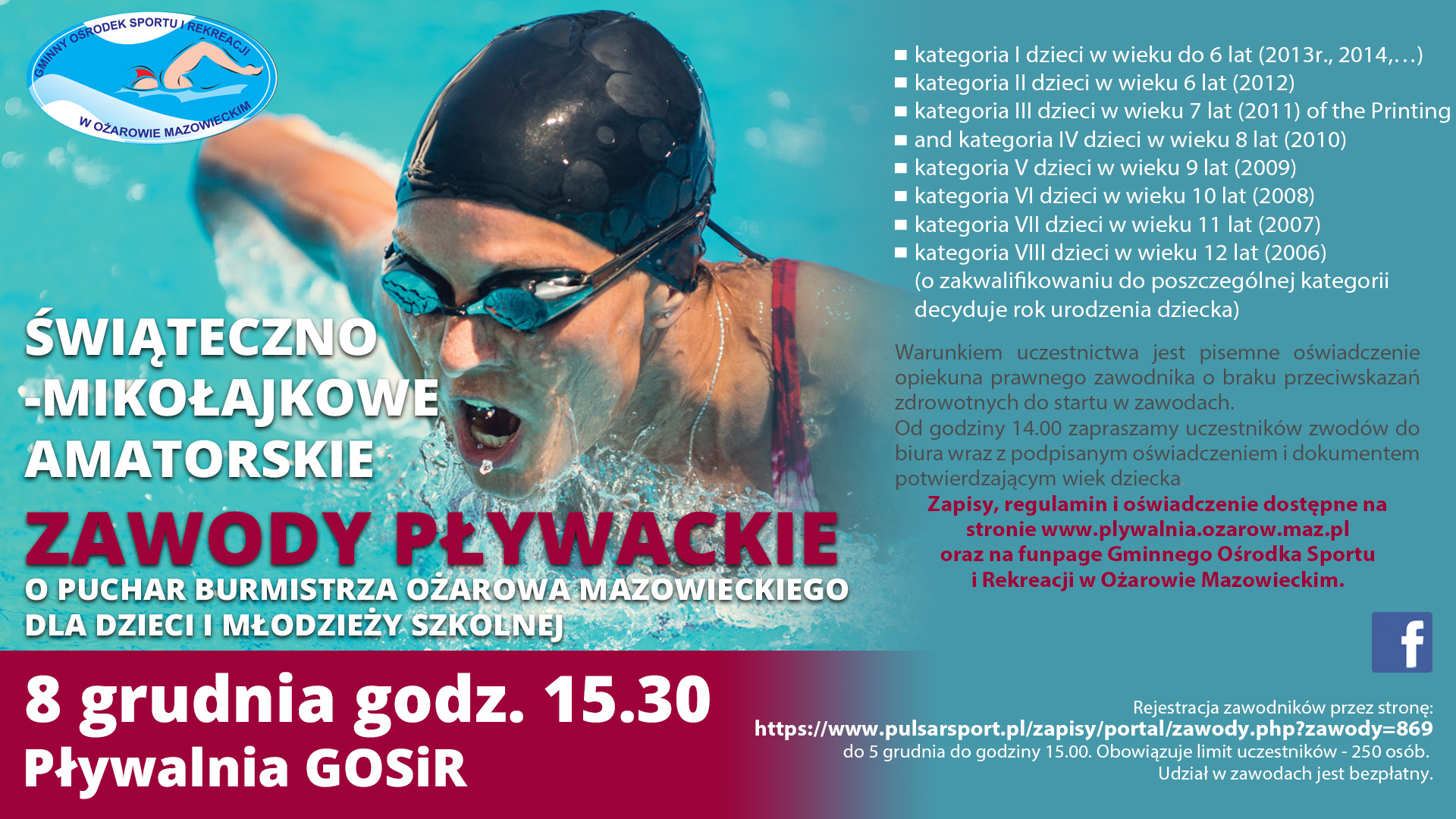 Zawody pływackie o puchar Burmistrza Ożarowa